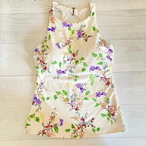 Athleta Bikini Swim Top Women 32D DD Gold Coast Floral High Neck Colorful Padded